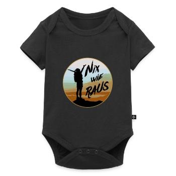 Klettern Wandern Nix wie raus - Baby Premium Kurzarmbody - Schwarz - Vorne