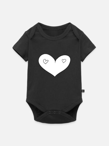 herzen herz - Baby Premium Kurzarmbody - Schwarz