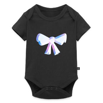 loop symbol fly glitter pink - Baby Premium short-sleeve bodysuit - black - Front