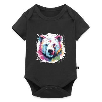 Polar Bear Animal Pop Art Head Polar Bear - Baby Premium short-sleeve bodysuit - black - Front