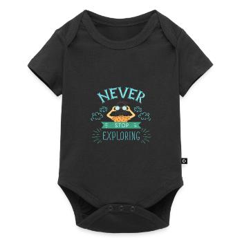 NEVER STOP EXPLORING Explore on holiday gift - Baby Premium short-sleeve bodysuit - black - Front