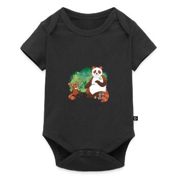 Panda Fox Bear Funny Cool Funny Gift - Baby Premium short-sleeve bodysuit - black - Front