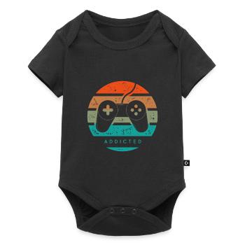 jeux video addicted - Body à manches courtes Premium Bébé - noir - Devant