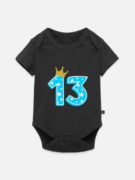 13 Krone 13. Geburtstag 13 Jahre - Premium kortærmet baby-body  - sort