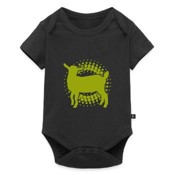 Chèvre - Chèvre - Chèvre - Ferme - Zoo - Vacances - Body à manches courtes Premium Bébé - noir - Devant