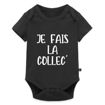 je fais la collec - Body à manches courtes Premium Bébé - noir - Devant