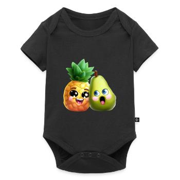 Pineapple Pear Love - Cute Fruit Design - Baby Premium short-sleeve bodysuit - black - Front