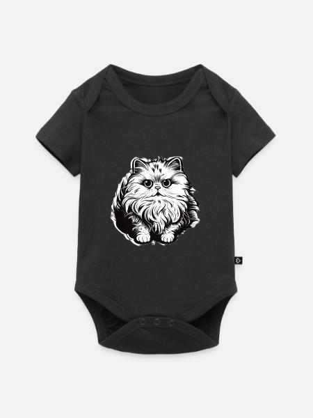 Cute Persian Cat - Baby Premium Kurzarmbody - Schwarz
