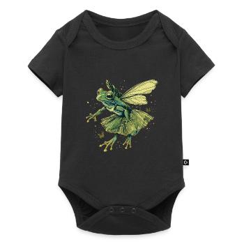Ballett Frosch Märchen Amphibie Fantasie Tier - Baby Premium Kurzarmbody - Schwarz - Vorne
