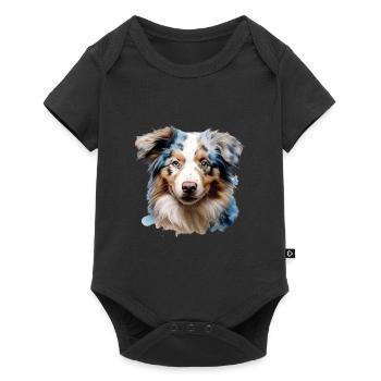 Austrailianischer Schäferhund - Baby Premium Kurzarmbody - Schwarz - Vorne