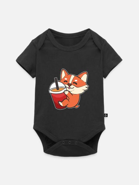 Corgi - Baby Premium Kurzarmbody - Schwarz