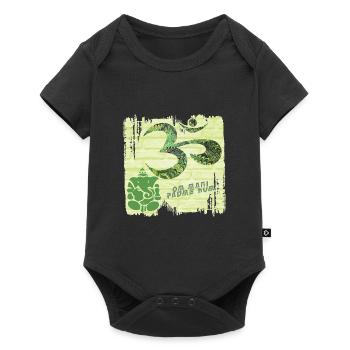OM with Ganesha E 35 - Baby Premium short-sleeve bodysuit - black - Front