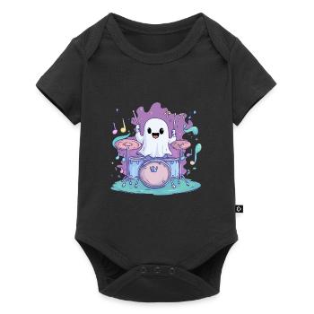 Geist Schlagzeug Kostüm Halloween - Baby Premium Kurzarmbody - Schwarz - Vorne