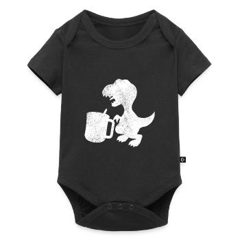 Tee Rex Teetrinker Dinosaurier - Baby Premium Kurzarmbody - Schwarz - Vorne