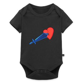 le mal d’amour de l’épée au cœur brisé - Body à manches courtes Premium Bébé - noir - Devant
