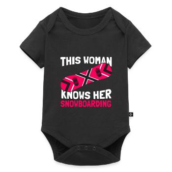 Snowboard Snowboarder Snowboarding - Baby Premium short-sleeve bodysuit - black - Front