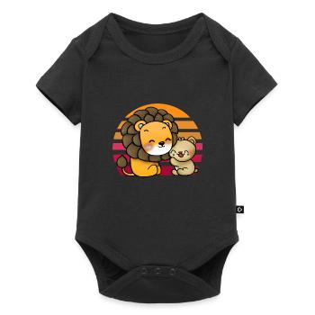 Leo cuddles bear - Baby Premium short-sleeve bodysuit - black - Front