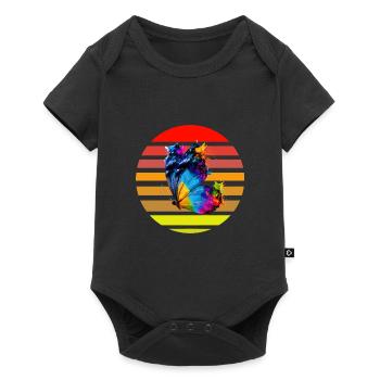 Butterfly with splashes of paint - Baby Premium short-sleeve bodysuit - black - Front