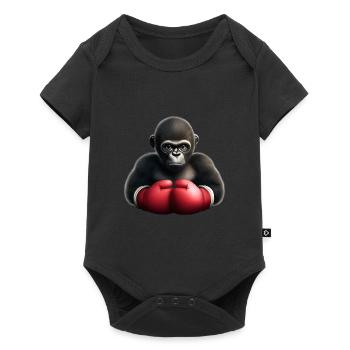 Boxer Gorilla - Baby Premium short-sleeve bodysuit - black - Front
