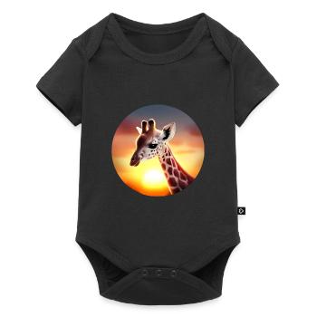 Young giraffe in sunset - Baby Premium short-sleeve bodysuit - black - Front