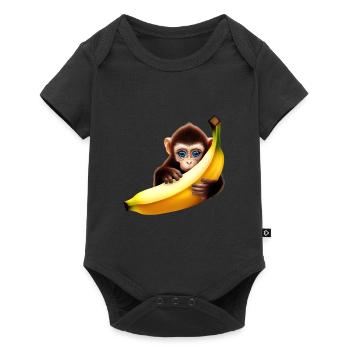 Banane à cache-cache de singe - Body à manches courtes Premium Bébé - noir - Devant