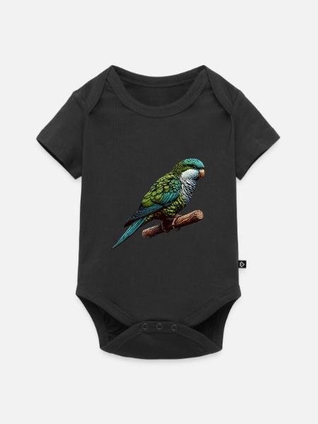 Quäker Papagei Mönch Sittich - Baby Premium Kurzarmbody - Schwarz