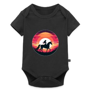 Fille de cheval arabe - Body à manches courtes Premium Bébé - noir - Devant