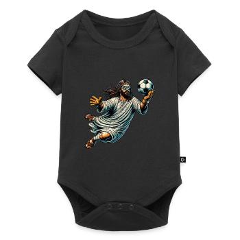 Jésus Football Cadeau Drôle Football Dieu Jésus Cadeau - Body à manches courtes Premium Bébé - noir - Devant