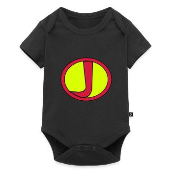 Super, Superheld, Superheldin, Hero, J - Baby Premium short-sleeve bodysuit - black - Front