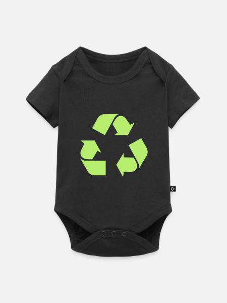 Recycle - Baby Premium Kurzarmbody - Schwarz