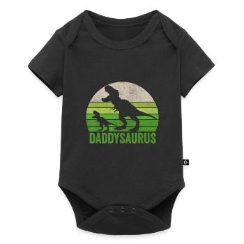 Funny Daddy Dinosaur T Shirt Daddysaurus Fathers - Body à manches courtes Premium Bébé - noir - Devant