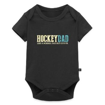 Mens Hockey Dad wie normaler Dad, aber cooleres Shirt - Baby Premium Kurzarmbody - Schwarz - Vorne