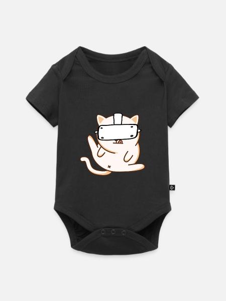 VR Katze - Virtuelle Realität - Baby Premium Kurzarmbody - Schwarz