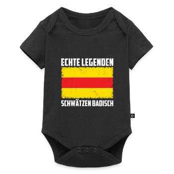 Echte Legenden Schwätzen Badisch - Geschenkideen - Baby Premium Kurzarmbody - Schwarz - Vorne