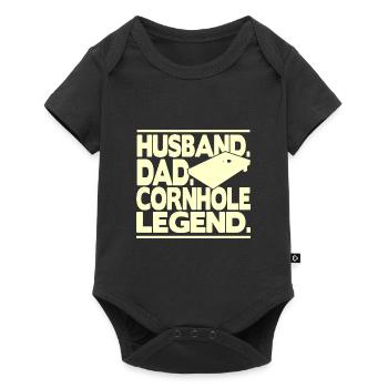Husband Dad Cornhole Legend - Baby Premium short-sleeve bodysuit - black - Front