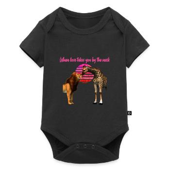Safari Love Lion and Giraffe - Baby Premium short-sleeve bodysuit - black - Front
