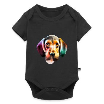 Colourful dachshund - Baby Premium short-sleeve bodysuit - black - Front