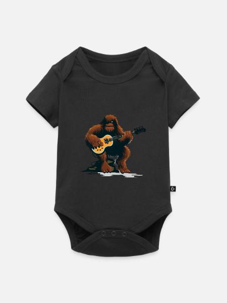 Bigfoot spielt Gitarre - Baby Premium Kurzarmbody - Schwarz