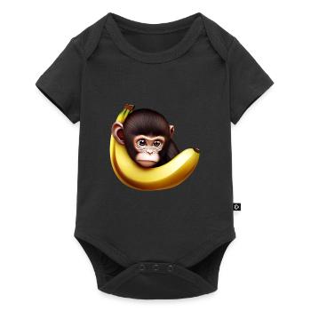 Banane à cache-cache de singe - Body à manches courtes Premium Bébé - noir - Devant