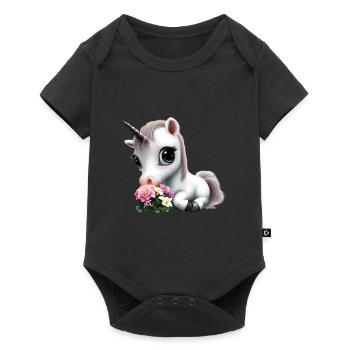 Joli bouquet d’odeurs de licorne - Body à manches courtes Premium Bébé - noir - Devant
