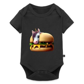 Licorne Cheeseburger - Body à manches courtes Premium Bébé - noir - Devant