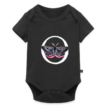 Gouache painting: moth - Baby Premium short-sleeve bodysuit - black - Front
