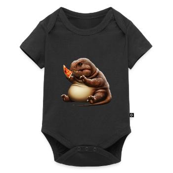 Pizza Loving Dinosaur - Baby Premium short-sleeve bodysuit - black - Front