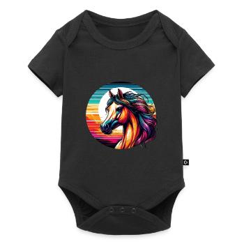 Art du cheval arabe - Body à manches courtes Premium Bébé - noir - Devant
