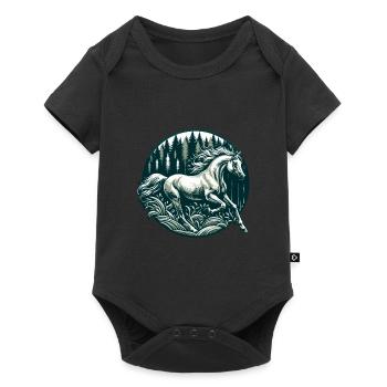 Art du cheval arabe - Body à manches courtes Premium Bébé - noir - Devant