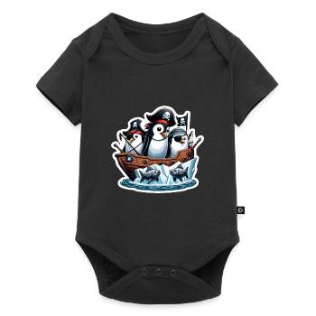 Funny Penguins Pirates Penguin Kids Gift - Baby Premium short-sleeve bodysuit - black - Front
