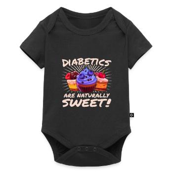 Diabetics Naturally Sweet Diabetes Awareness Tees - Baby Premium short-sleeve bodysuit - black - Front