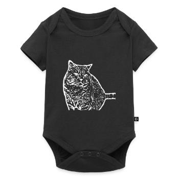 Cat White Silhouette Gift Cat Lover - Baby Premium short-sleeve bodysuit - black - Front