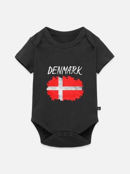 Denmark - Baby Premium Kurzarmbody - Schwarz