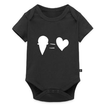 heart symbol eat ice cream summer - Baby Premium short-sleeve bodysuit - black - Front